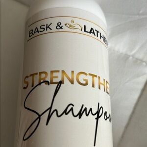 Bask & Lather Strengthen Shampoo - Full Size 16oz Sulfate Free Deep Cleansing